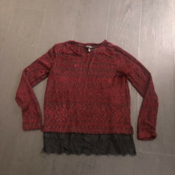 Jessica Simpson Sweater Red Black Women's Size Small - Picture 4 of 9
